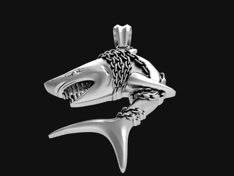 Shark pendant 3D Print Model