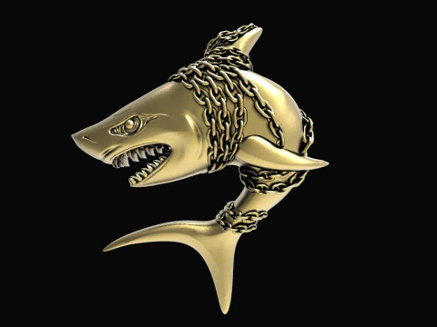 Shark pendant 3D Print Model