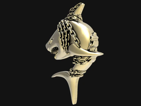 Shark pendant 3D Print Model