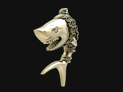 Shark pendant 3D Print Model