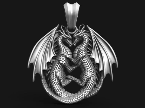 Кулон &laquo;Любовь дракона&raquo; 3D Принт Модель