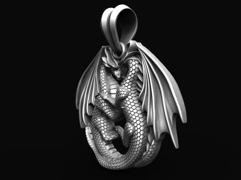 Dragon Love pendant 3D Print Model