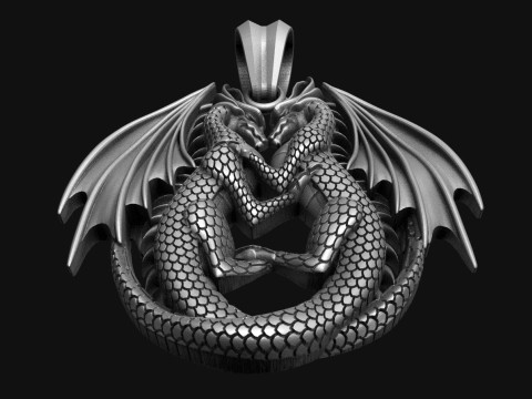 Dragon Love pendant 3D Print Model