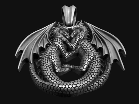 Dragon Love pendant 3D Print Model