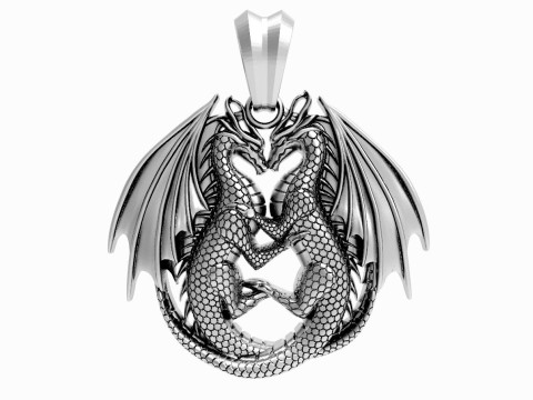 Dragon Love pendant 3D Print Model