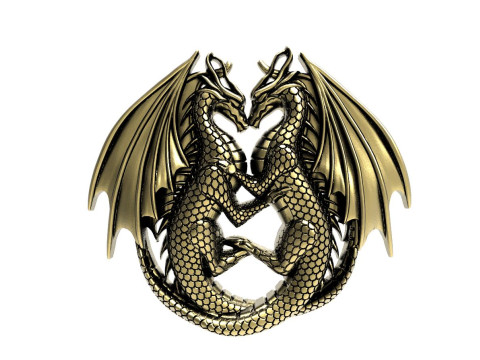 Dragon Love pendant 3D Print Model