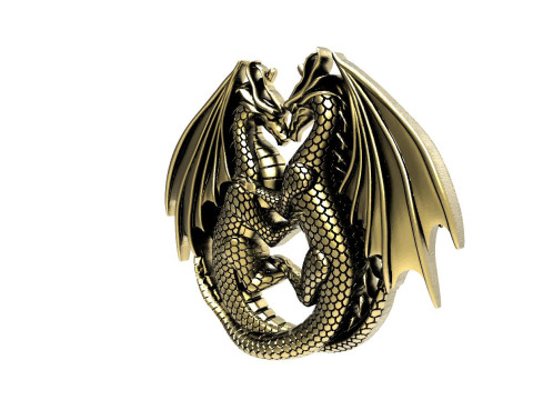 Dragon Love pendant 3D Print Model