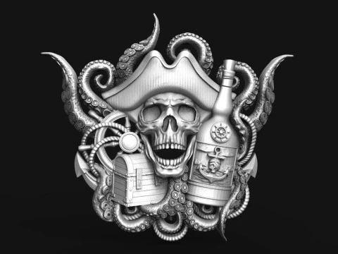 Korsan kafatası CNC 3D Baskı Modeli