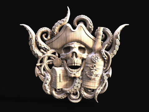 Pirate skull CNC 3D 打印模型