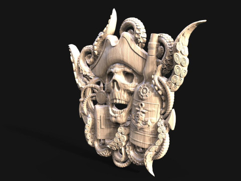 Pirate skull CNC 3D 打印模型