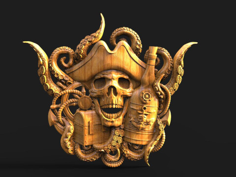 Pirate skull CNC 3D 打印模型