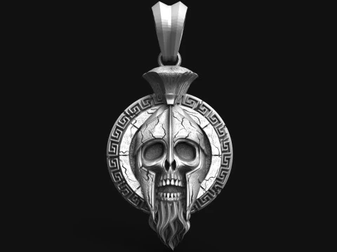 Ciondolo teschio spartano Modello di stampa 3D