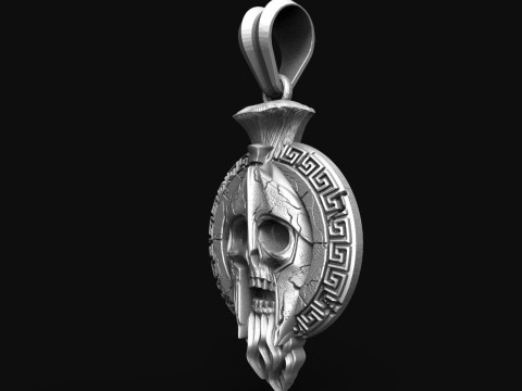 Spartan skull pendant 3D 프린트 모델