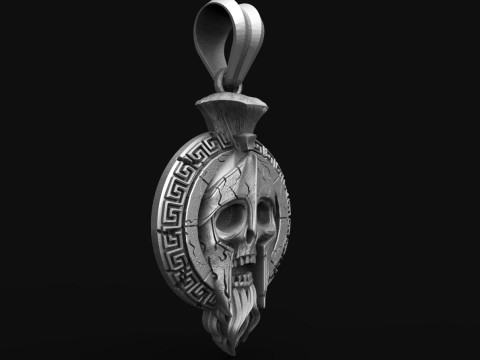 Spartan skull pendant 3D 프린트 모델