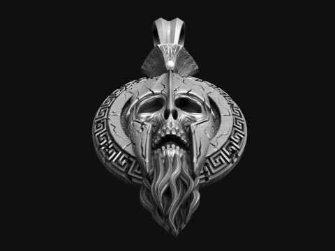 Spartan skull pendant 3D 프린트 모델