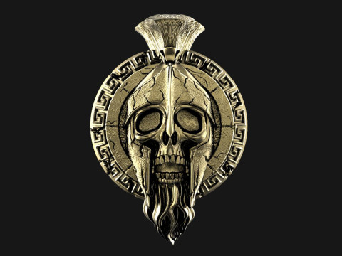 Spartan skull pendant 3D 프린트 모델