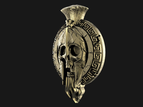 Spartan skull pendant 3D 프린트 모델