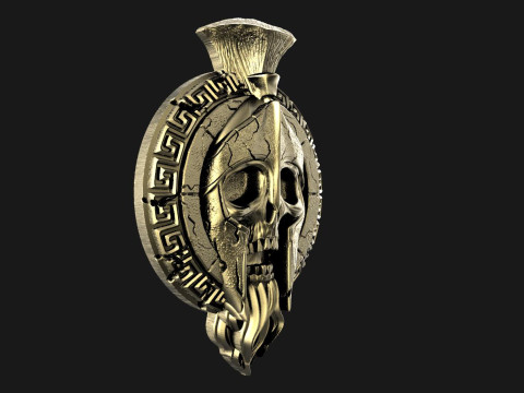 Spartan skull pendant 3D 프린트 모델