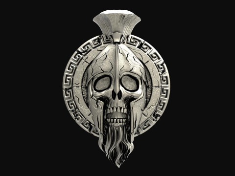 Spartan skull pendant 3D 프린트 모델