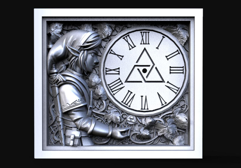 Zelda Link Wall clock CNC 3D Print Model .c4d .max .obj .3ds .fbx .stl .blend 