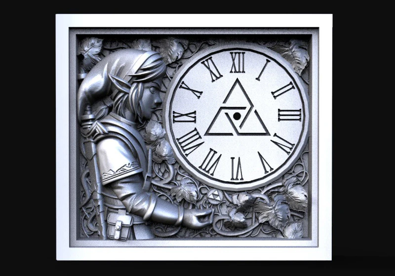 Zelda Link Wall clock CNC 3D Print Model .c4d .max .obj .3ds .fbx .stl .blend