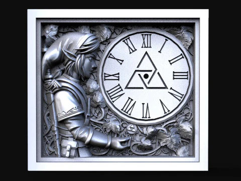 Zelda Link Wandklok CNC 3D printmodel