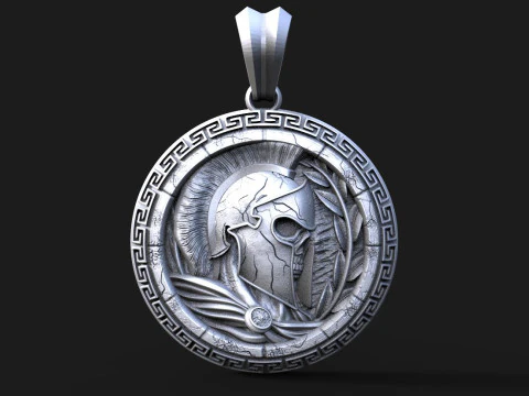 Ciondolo teschio spartano Modello di stampa 3D