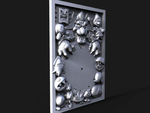 Bowser Wall clock CNC 3D Print Model