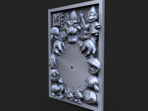 Bowser Wall clock CNC 3D Print Model