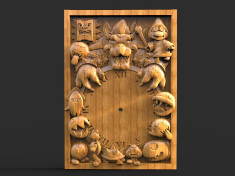Bowser Wall clock CNC 3D Print Model