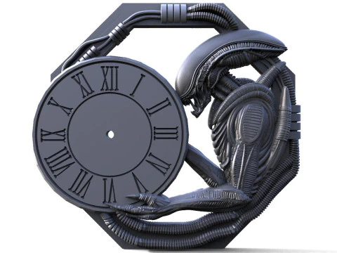 Alien Wall Clock CNC 3D Print Model