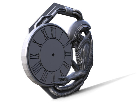 Alien Wall Clock CNC 3D 打印模型