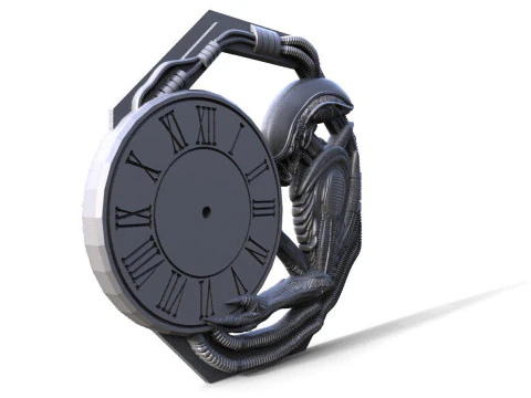 Alien Wall Clock CNC 3D Print Model