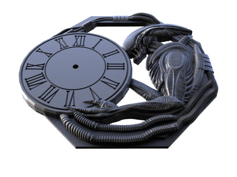 Alien Wall Clock CNC 3D 打印模型