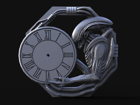 Alien Wall Clock CNC 3D Print Model