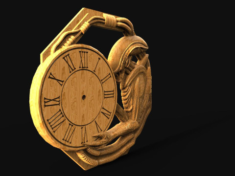 Alien Wall Clock CNC 3D 打印模型