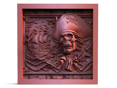 Pirate Skull CNC Model Cetak 3D