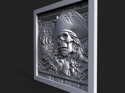 Pirate Skull CNC Model Cetak 3D