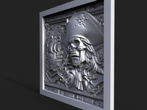 Pirate Skull CNC 3D Print Model
