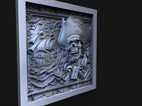 Pirate Skull CNC Model Cetak 3D