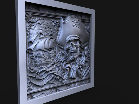 Pirate Skull CNC 3D Print Model