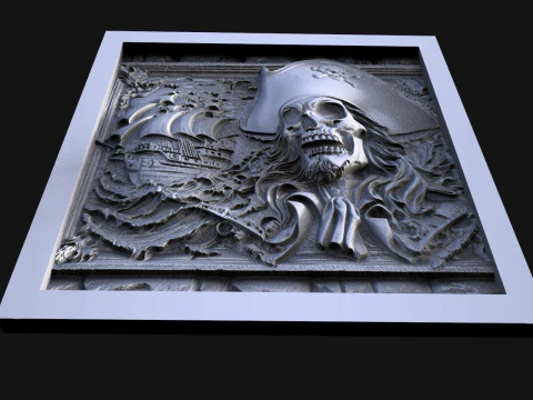 Pirate Skull CNC 3D Print Model