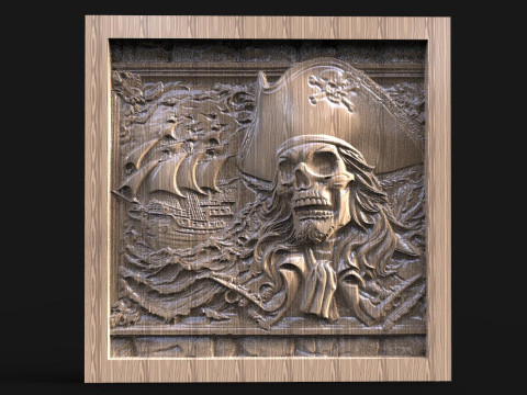 Pirate Skull CNC Model Cetak 3D