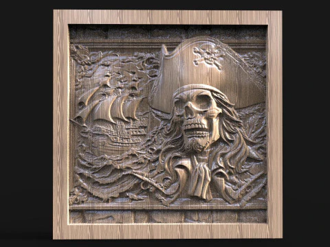 Pirate Skull CNC 3D Print Model
