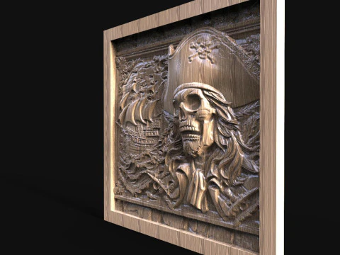 Pirate Skull CNC 3D Print Model