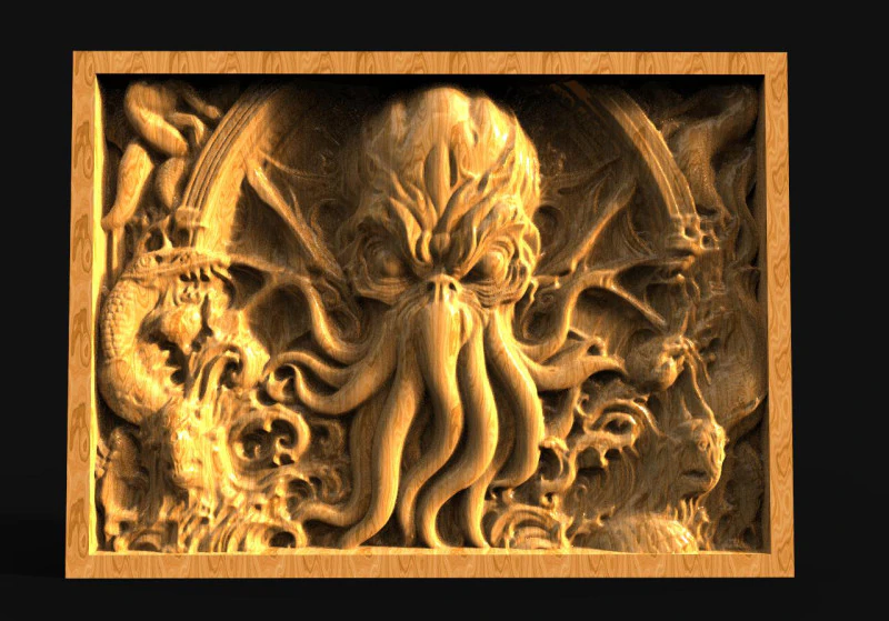 Cthulhu CNC 3D Print Model .c4d .max .obj .3ds .fbx .stl .blend
