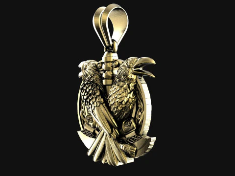 Viking crow pendant 3D Print Model