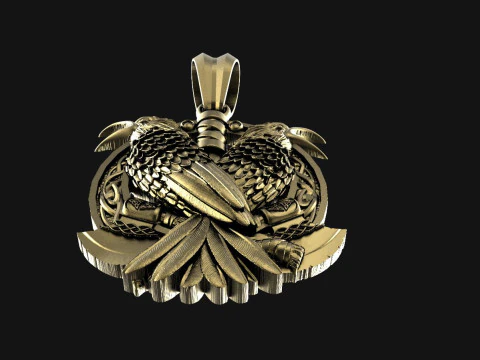 Viking crow pendant 3D Print Model