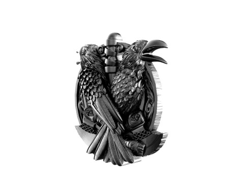 Viking crow pendant 3D-printmodel