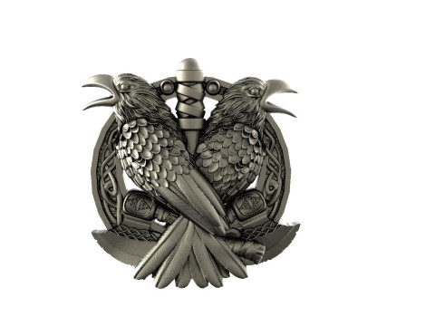 Viking crow pendant 3D-printmodel